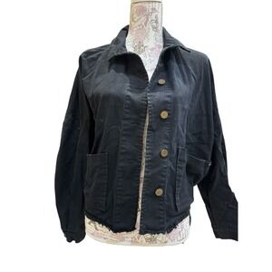 Women's Michelle Belau Jean Jacket. Crop. Fringe And Gathered Back. Nice